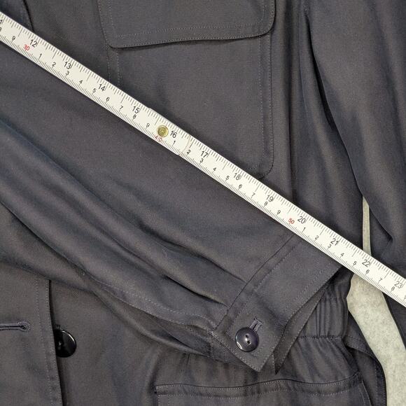 August Silk Jacket Women 6 Black 100% Silk Lightweight Button Front Pockets - Picture 10 of 14